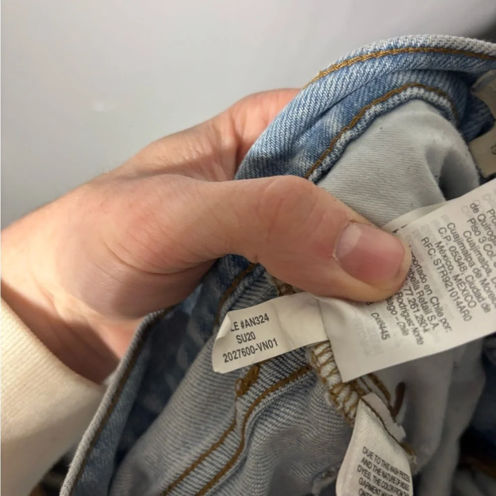 Madewell Mid-Rise Classic Straight Jeans Wellingford Wash Knee-Rip Edition SZ 25 - Picture 5 of 5